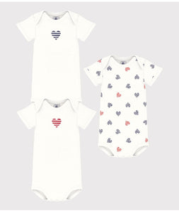 SS25 - A0CXD 00 WHITE BODYSUITS HEARTS NEWBORN SPRING SUMMER 2025