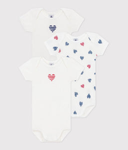 SS25 - A0CXD 00 WHITE BODYSUITS HEARTS NEWBORN SPRING SUMMER 2025