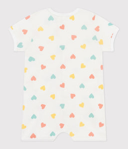 SS25 - A0CZ8 01 WHITE MULTI HEARTS NEWBORN ROMPERS SPRING SUMMER 2025