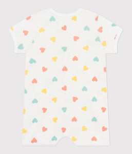 SS25 - A0CZ8 01 WHITE MULTI 25% SALE HEARTS NEWBORN ROMPERS SPRING SUMMER 2025