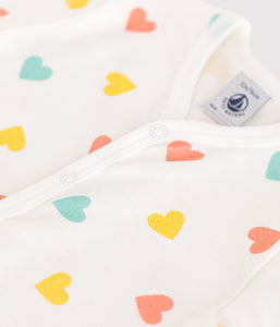 SS25 - A0CZ8 01 WHITE MULTI 25% SALE HEARTS NEWBORN ROMPERS SPRING SUMMER 2025