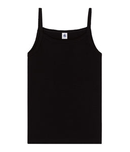 SS25 - A0D18 01 BLACK CAMISOLE ICONIC SPRING SUMMER 2025 T-SHIRTS TANK TOP