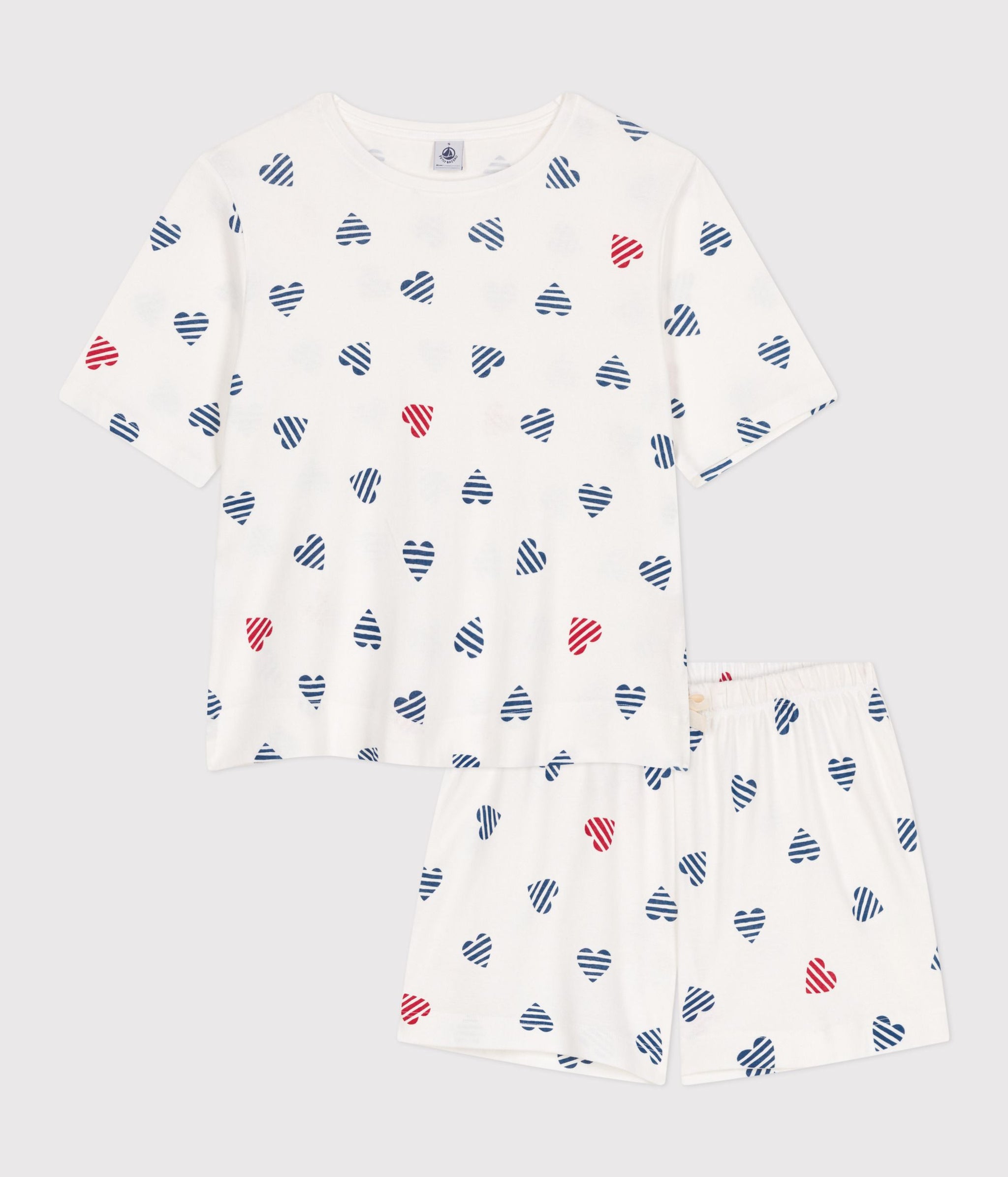 AW25 - A0D1E 01 WHITE MULTI HEARTS ICONIC PYJAMAS SPRING SUMMER 2025