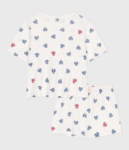 AW25 - A0D1E 01 WHITE MULTI HEARTS ICONIC PYJAMAS SPRING SUMMER 2025
