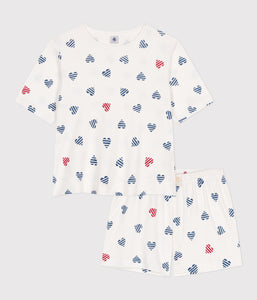 AW25 - A0D1E 01 WHITE MULTI HEARTS ICONIC PYJAMAS SPRING SUMMER 2025