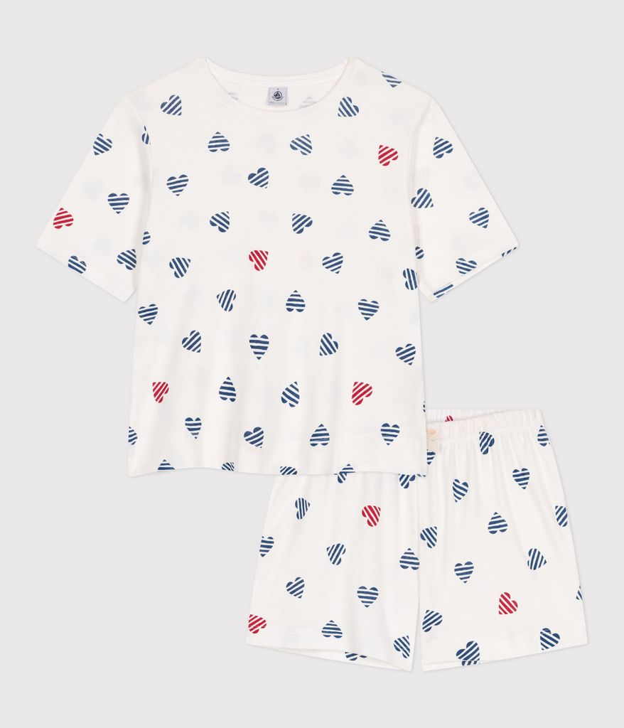 SS25 - A0D1E 01 WHITE MULTI HEARTS ICONIC PYJAMAS SPRING SUMMER 2025