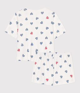 AW25 - A0D1E 01 WHITE MULTI HEARTS ICONIC PYJAMAS SPRING SUMMER 2025