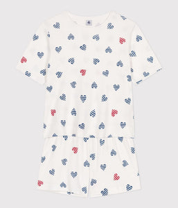 SS25 - A0D1E 01 WHITE MULTI HEARTS ICONIC PYJAMAS SPRING SUMMER 2025