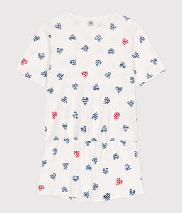 AW25 - A0D1E 01 WHITE MULTI HEARTS ICONIC PYJAMAS SPRING SUMMER 2025