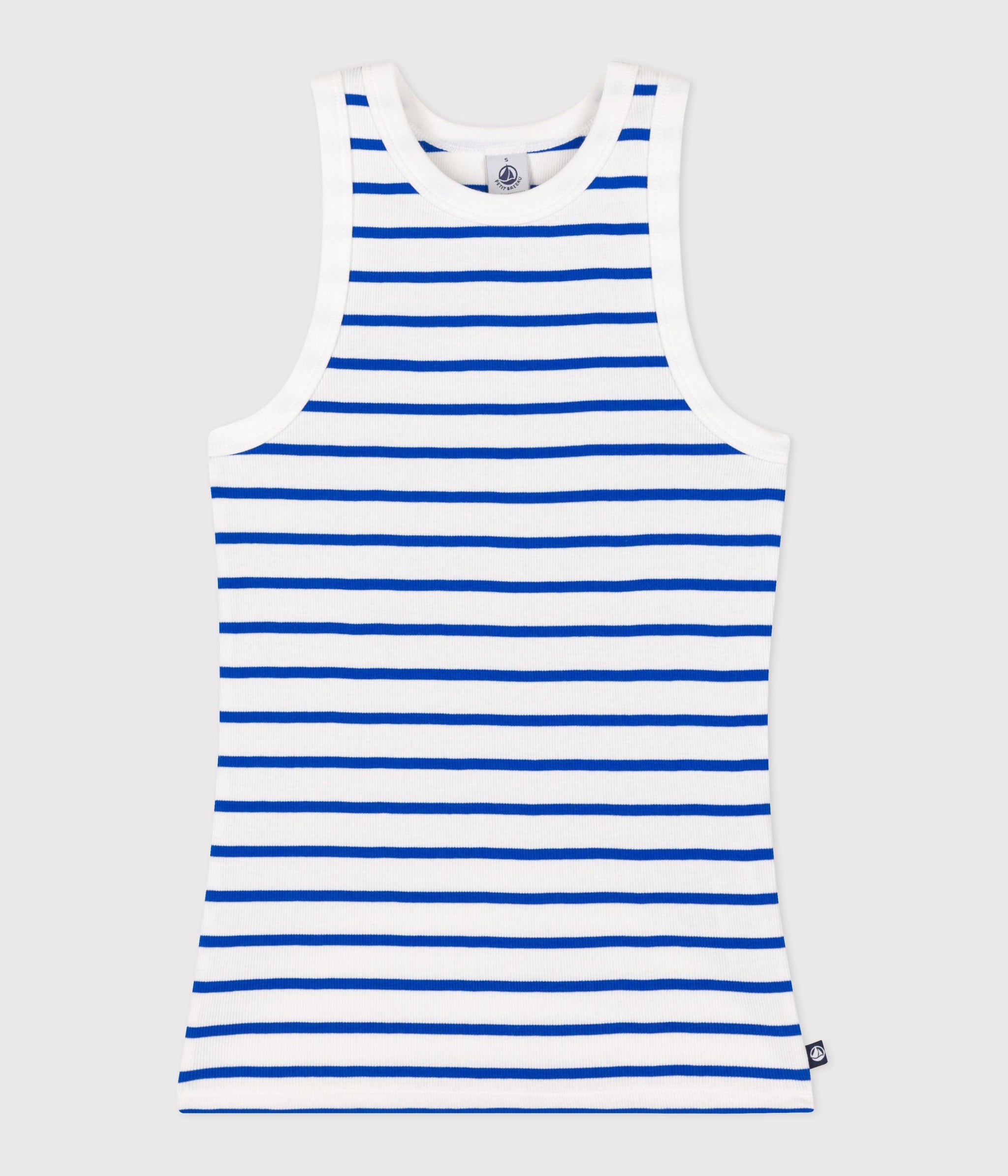 AW25 - A0D3H 01 WHITE BLUE ICONIC SPRING SUMMER 2025 STRIPES TANK TOP