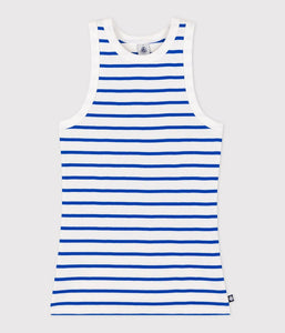 SS25 - A0D3H 01 WHITE BLUE ICONIC SPRING SUMMER 2025 STRIPES TANK TOP