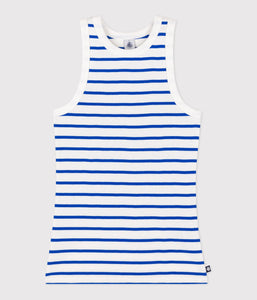AW25 - A0D3H 01 WHITE BLUE ICONIC SPRING SUMMER 2025 STRIPES TANK TOP