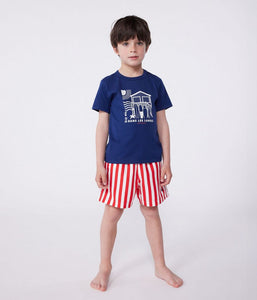 SS25 - A0D4E 04 RED WHITE SAILOR SPRING SUMMER 2025 STRIPES SWIM SHORTS