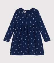 Load image into Gallery viewer, SS25 - A0D6J 01 NAVY WHITE 25% SALE DRESSES FLORAL LONG SLEEVES SPRING SUMMER 2025

