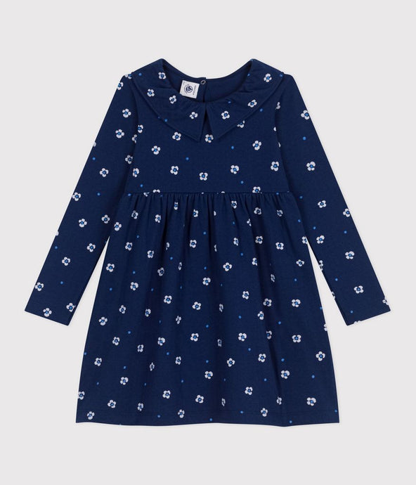 SS25 - A0D6J 01 NAVY WHITE DRESSES FLORAL LONG SLEEVES SPRING SUMMER 2025