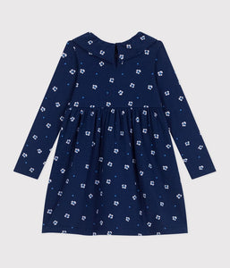 SS25 - A0D6J 01 NAVY WHITE DRESSES FLORAL LONG SLEEVES SPRING SUMMER 2025