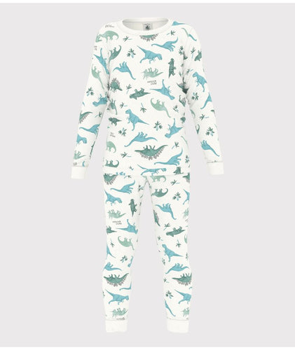 AW25 - A0D6W 02 WHITE DINOSAUR LONG SLEEVES PYJAMAS SPRING SUMMER 2025