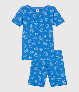 SS25 - A0D71 01 BLUE WHITE PYJAMAS SHORTS SPRING SUMMER 2025