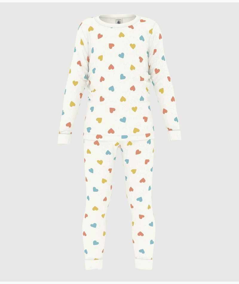 SS25 - A0D77 01 WHITE HEART 25% SALE HEARTS LONG SLEEVES PYJAMAS SPRING SUMMER 2025