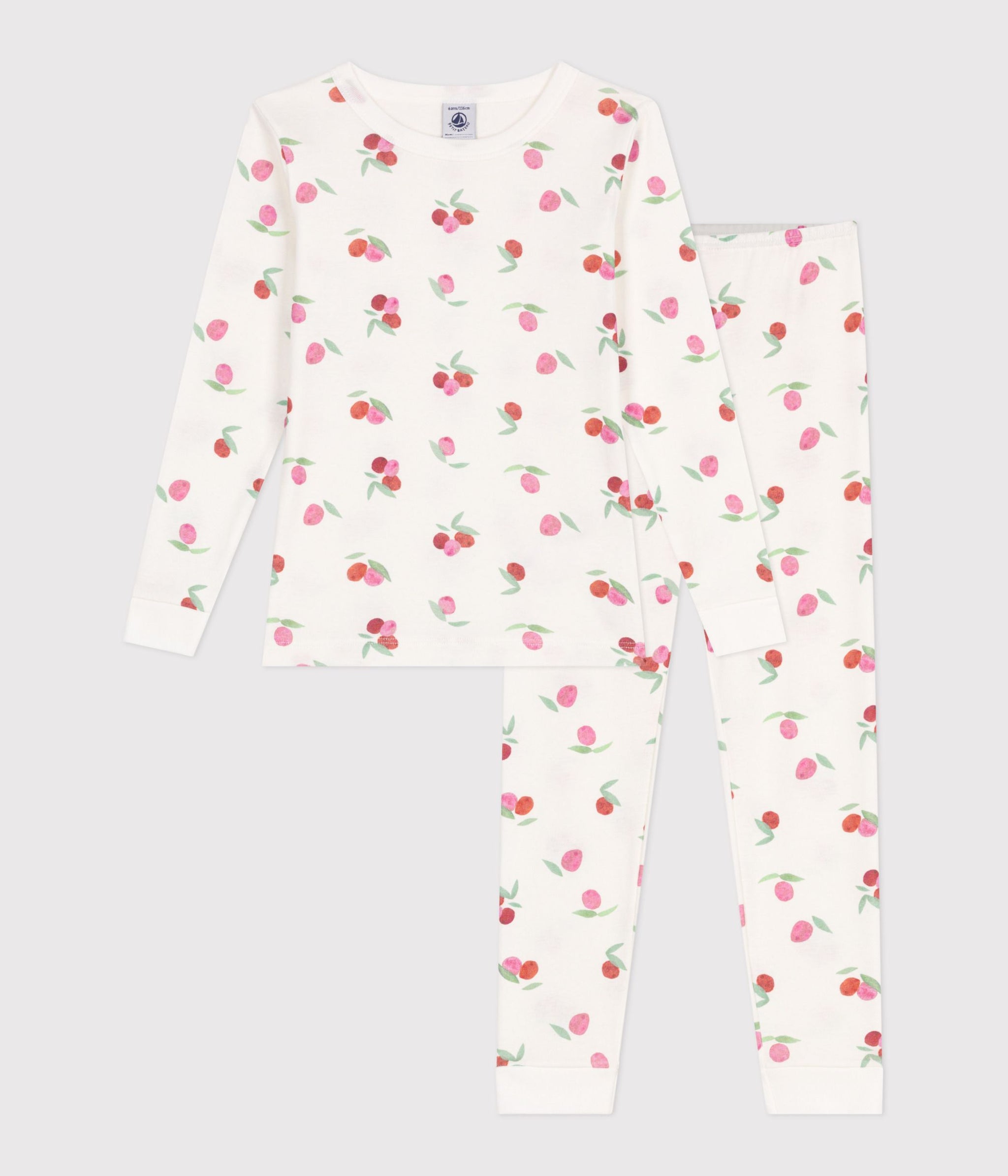 AW25 - A0D77 02 WHITE FRUIT FALL WINTER 2025/26 LONG SLEEVES PYJAMAS