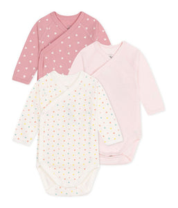 SS25 - A0DCT 00 PINK MULTI BODYSUITS HEARTS LONG SLEEVES NEWBORN SPRING SUMMER 2025