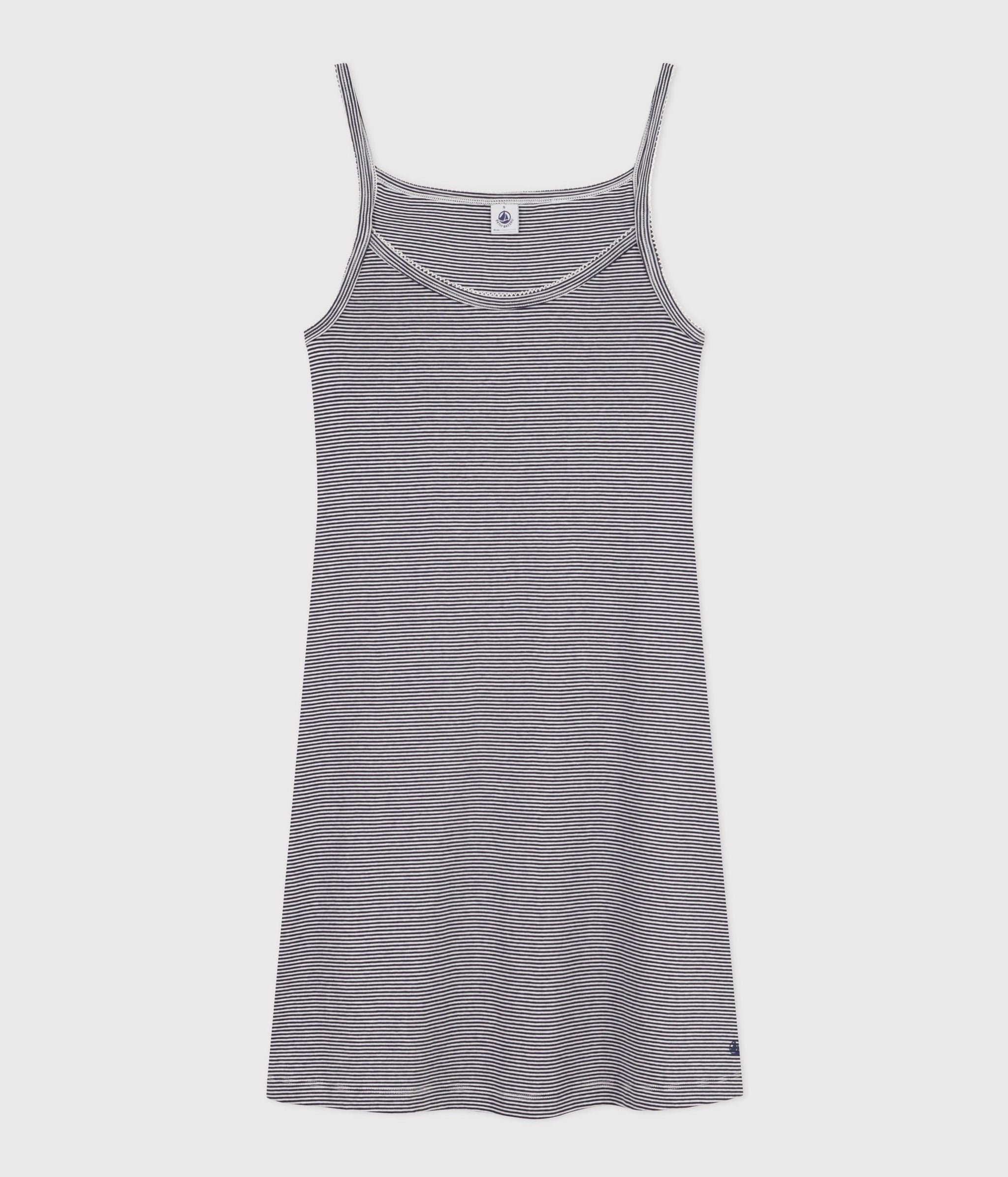 AW25 - A099E 01 NAVY WHITE DRESSES FALL WINTER 2025/26 HOMEWEAR ICONIC PYJAMAS STRIPES