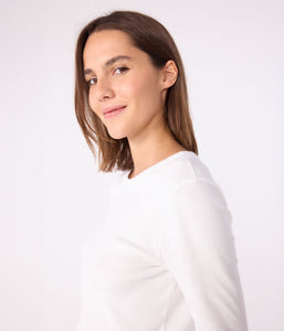 AW25 - A0AKG 01 WHITE LONG SLEEVES CREWNECK TEE FALL WINTER 2025/26 ICONIC PERMANENTS T-SHIRTS