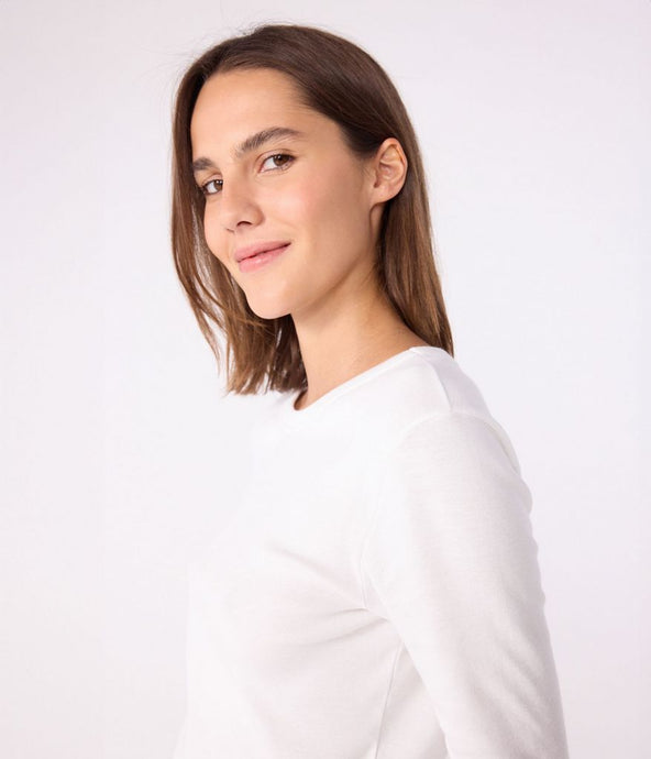 AW25 - A0AKG 01 WHITE LONG SLEEVES CREWNECK TEE FALL WINTER 2025/26 ICONIC PERMANENTS T-SHIRTS
