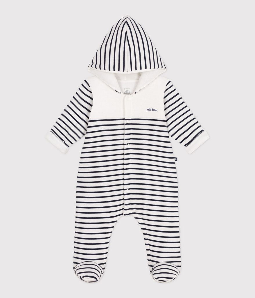 AW25 - A0CG4 01 WHITE NAVY FALL WINTER 2025/26 LONG SLEEVES OUTFITS OVERALLS STRIPES