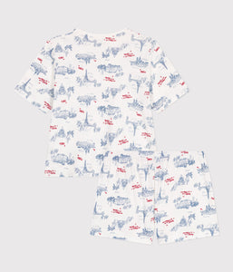 AW25 - A0CQM 01 WHITE MULTI SHORT SLEEVES FALL WINTER 2025/26 HOMEWEAR PARIS THEME PYJAMAS
