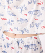 Load image into Gallery viewer, AW25 - A0CQM 01 WHITE MULTI SHORT SLEEVES FALL WINTER 2025/26 HOMEWEAR PARIS THEME PYJAMAS
