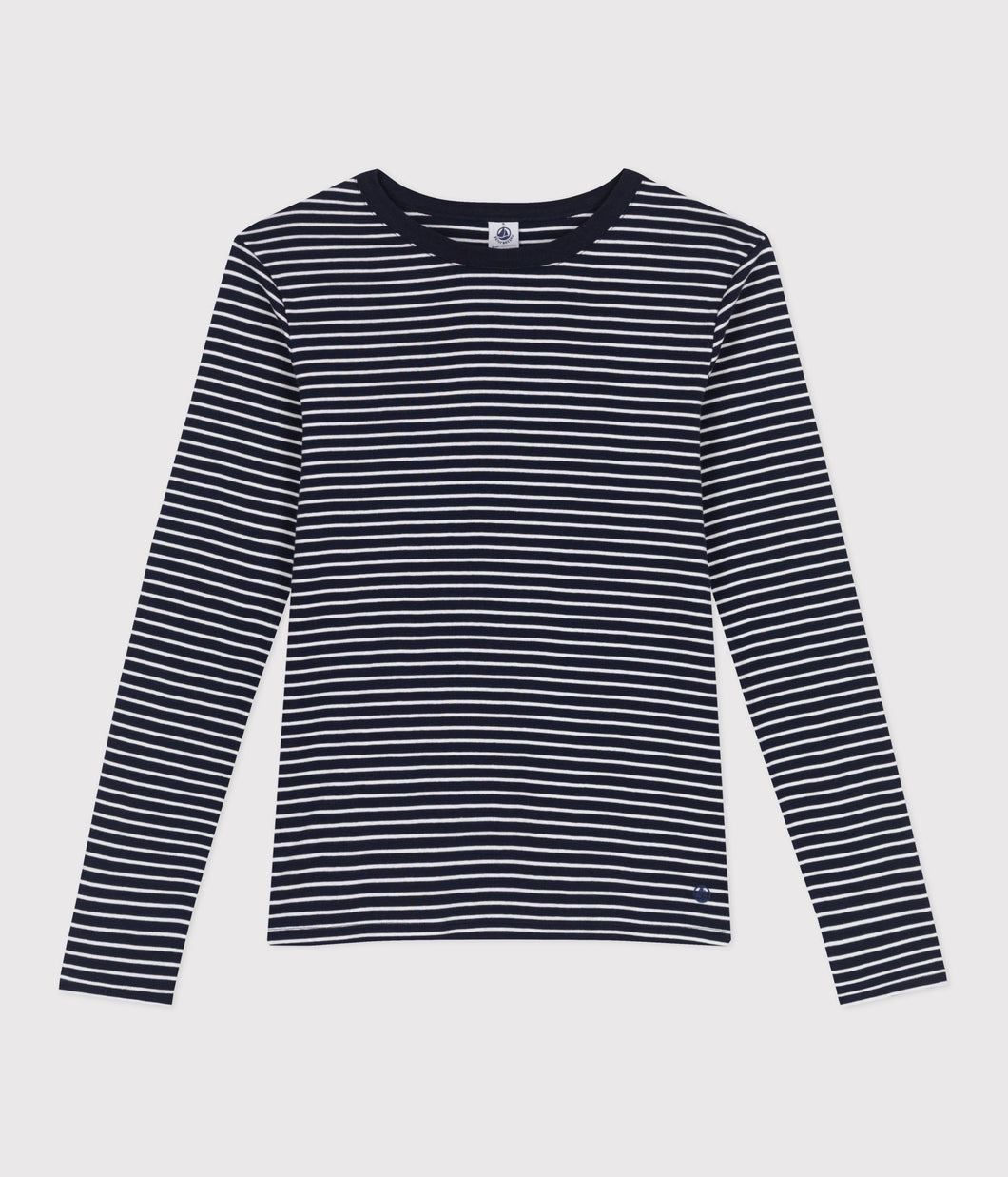 AW25 - A0D46 01 NAVY WHITE LONG SLEEVES CREWNECK TEE FALL WINTER 2025/26 ICONIC STRIPES