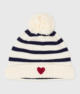 AW25 - A0DO6 01 WHITE NAVY ACCESSORIES FALL WINTER 2025/26 HAT HEARTS STRIPES