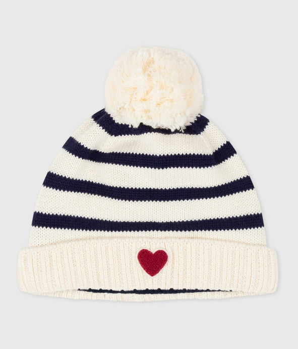AW25 - A0DO6 01 WHITE NAVY ACCESSORIES FALL WINTER 2025/26 HAT HEARTS STRIPES