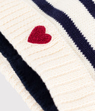 Load image into Gallery viewer, AW25 - A0DO6 01 WHITE NAVY ACCESSORIES FALL WINTER 2025/26 HAT HEARTS STRIPES
