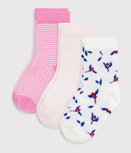 Load image into Gallery viewer, AW25 - A0DP0 01 PINK MULTI ACCESSORIES FALL WINTER 2025/26 FLORAL SOCKS STRIPES
