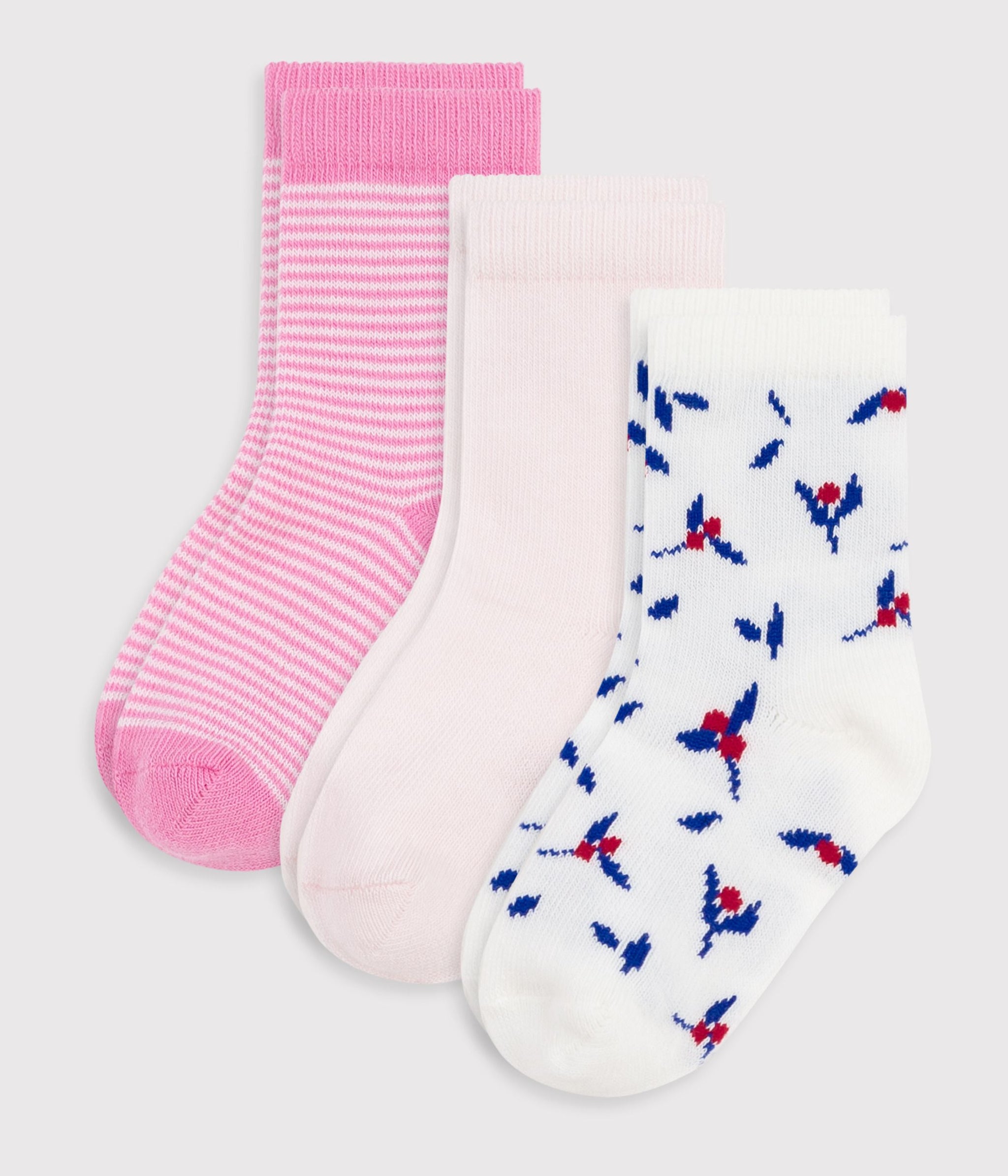 AW25 - A0DP0 01 PINK MULTI ACCESSORIES FALL WINTER 2025/26 FLORAL SOCKS STRIPES