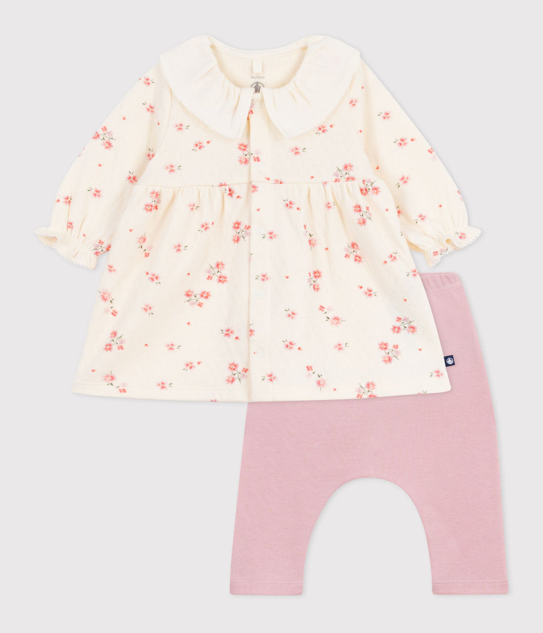 AW25 - A0DTU 01 CREAM PINK DRESSES FALL WINTER 2025/26 FLORAL LEGGINGS LONG SLEEVES OUTFITS