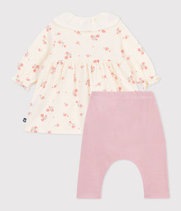 AW25 - A0DTU 01 CREAM PINK DRESSES FALL WINTER 2025/26 FLORAL LEGGINGS LONG SLEEVES OUTFITS