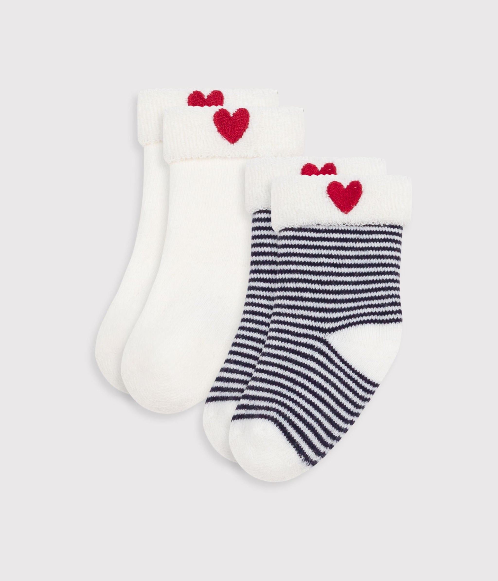 AW25 - A0DUE 98 WHITE NAVY ACCESSORIES FALL WINTER 2025/26 HEARTS SOCKS STRIPES