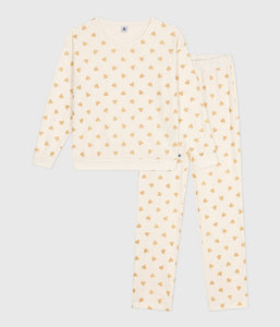 AW25 - A0DV7 01 WHITE GOLD LONG SLEEVES FALL WINTER 2025/26 HEARTS HOMEWEAR PYJAMAS