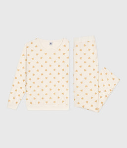 AW25 - A0DV7 01 WHITE GOLD LONG SLEEVES FALL WINTER 2025/26 HEARTS HOMEWEAR PYJAMAS