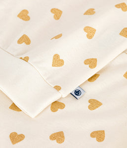 AW25 - A0DV7 01 WHITE GOLD LONG SLEEVES FALL WINTER 2025/26 HEARTS HOMEWEAR PYJAMAS