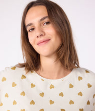 Load image into Gallery viewer, AW25 - A0DV7 01 WHITE GOLD LONG SLEEVES FALL WINTER 2025/26 HEARTS HOMEWEAR PYJAMAS
