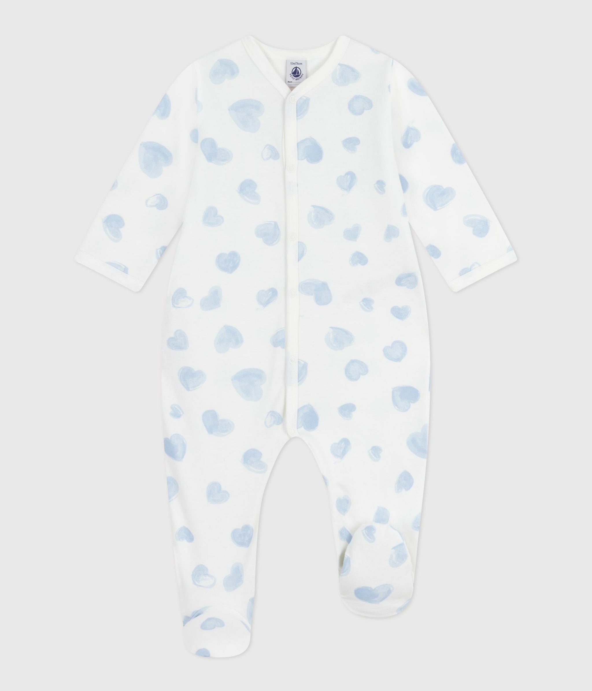 AW25 - A0DVS 01 WHITE BLUE BODYSUITS FALL WINTER 2025/26 HEARTS LONG SLEEVES NEWBORN