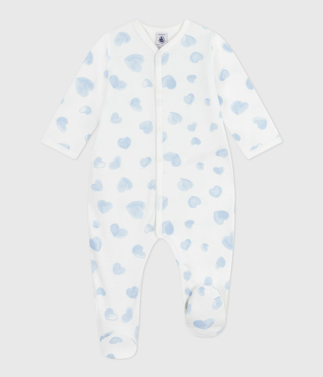 AW25 - A0DVS 01 WHITE BLUE FALL WINTER 2025/26 HEARTS LONG SLEEVES NEWBORN