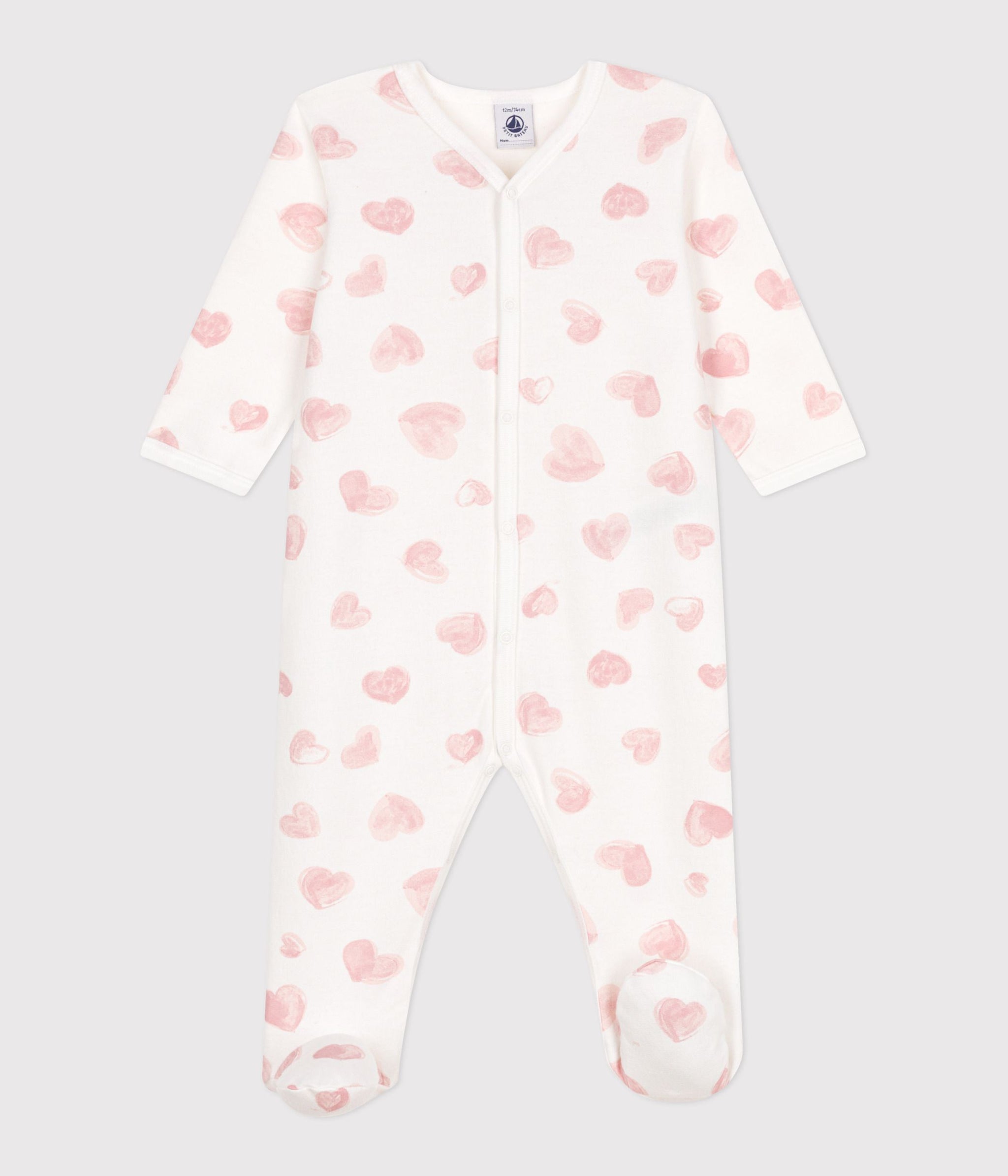 AW25 - A0DVS 04 WHITE PINK BODYSUITS FALL WINTER 2025/26 HEARTS LONG SLEEVES NEWBORN OUTFITS