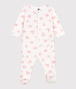 AW25 - A0DVS 04 WHITE PINK FALL WINTER 2025/26 HEARTS LONG SLEEVES NEWBORN OUTFITS