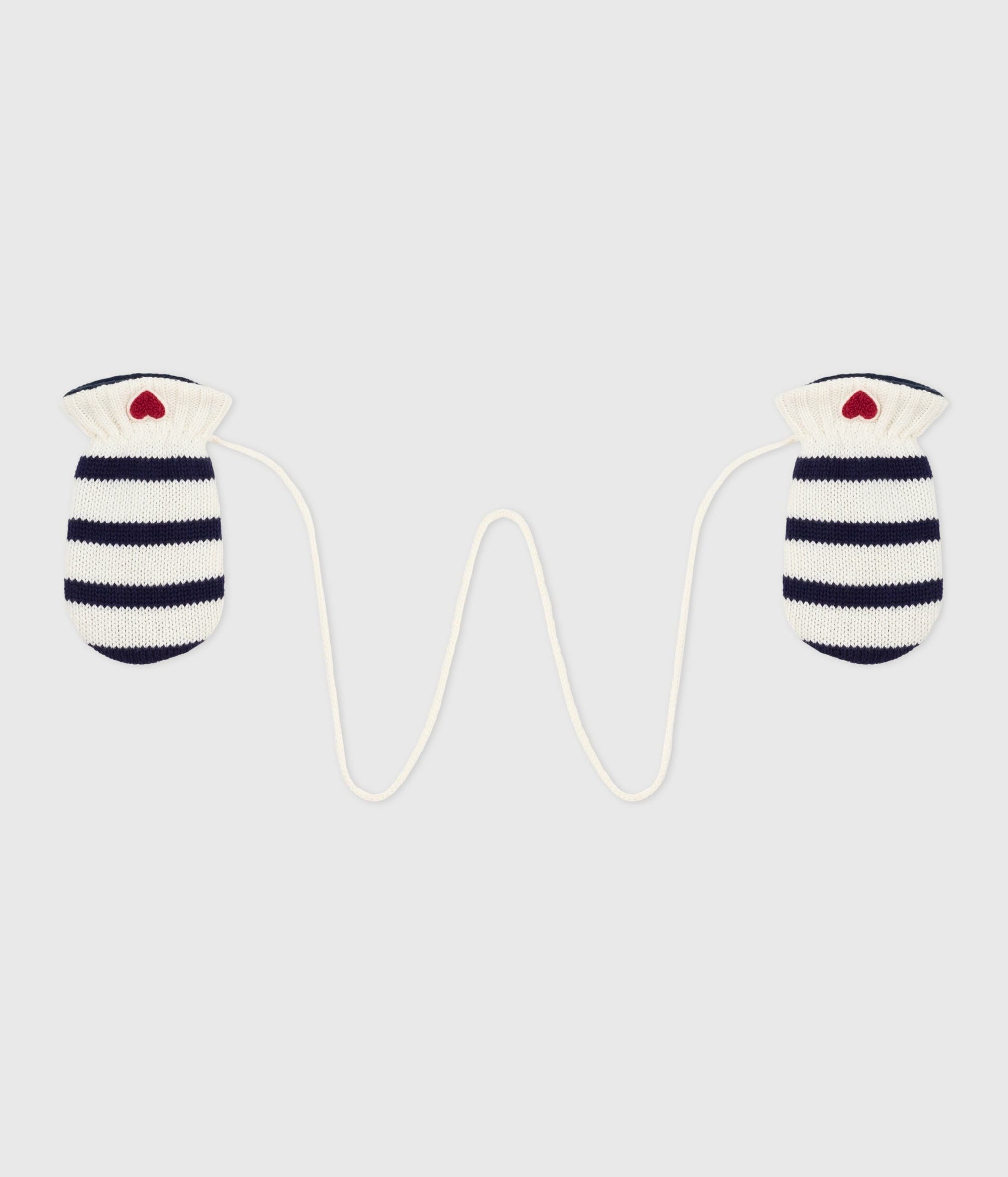 AW25 - A0DVX 01 WHITE NAVY ACCESSORIES FALL WINTER 2025/26 GLOVES NEWBORN STRIPES