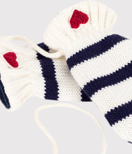 Load image into Gallery viewer, AW25 - A0DVX 01 WHITE NAVY ACCESSORIES FALL WINTER 2025/26 GLOVES NEWBORN STRIPES
